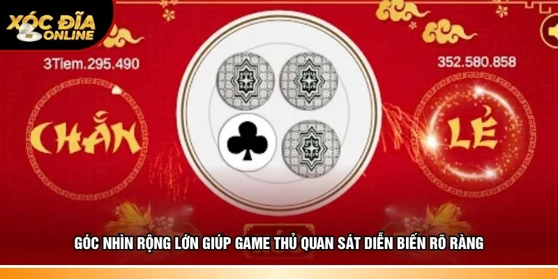 Góc nhìn rộng lớn giúp quan sát ván chơi dễ dàng